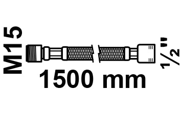 Schütte Geschirrbrauseschlauch schwarz 1500 mm 1/2" x M15AG