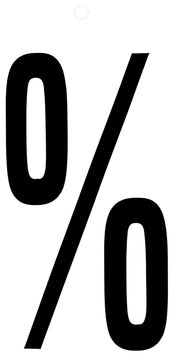 Conmetall Meister Klebesymbol % schwarz, 100 mm auf PVC-Folie selbstklebend