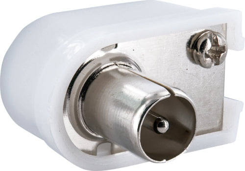 SCHWAIGER Koax.-Winkelstecker 90° weiß, 1 Stück, schraubbarer Innenleiter