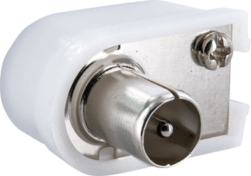 SCHWAIGER Koax.-Winkelstecker 90° weiß, 1 Stück, schraubbarer Innenleiter