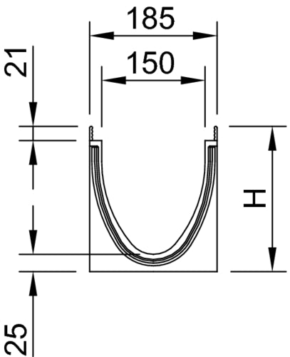 ACO DRAIN MultilineSeal in V150S Rinnenunterteil, Polymerbeton, verzinkt (1 m)