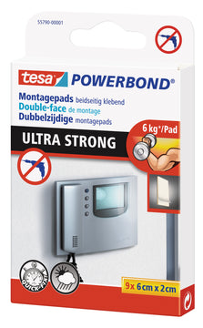 Tesa Powerbond Ultra Strong Pads weiß, 20 mm x 60 mm
