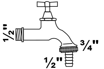 Schütte MS Auslaufventil Messing verchromt, 1/2" AG mit Knebelgriff
