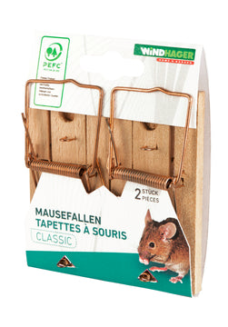 WINDHAGER Mausefalle Holz, 2 Stück im Pack