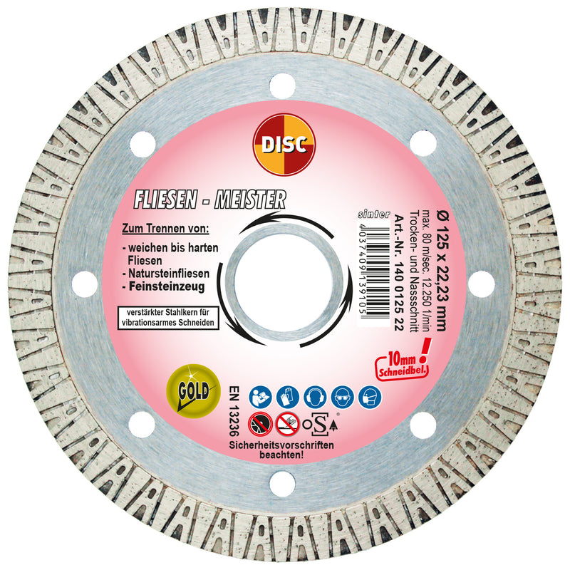 DISC Diamanttrennscheibe Fliesen-Meister 230 mm dünne Präzision (1 st)