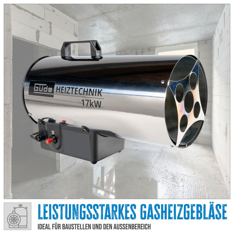 Güde Gas-Heizgebläse GGH 17 INOX, silber, Edelstahl, 475 x 215 x 325 mm