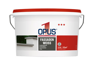 OPUS1 Fassadenfarbe weiß, matt – deckende Außenbeschichtung