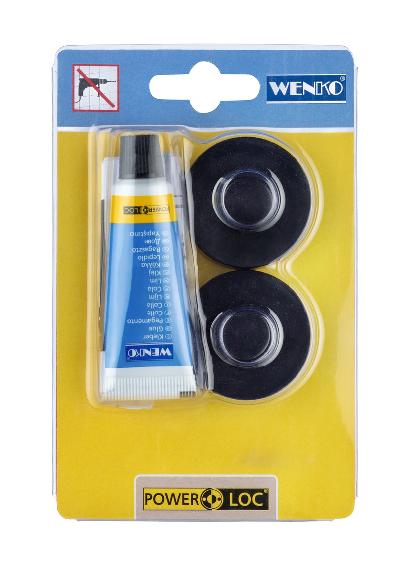WENKO Power-Loc schwarzer Befestigungshaken für Classic Plus, Ø 40 mm