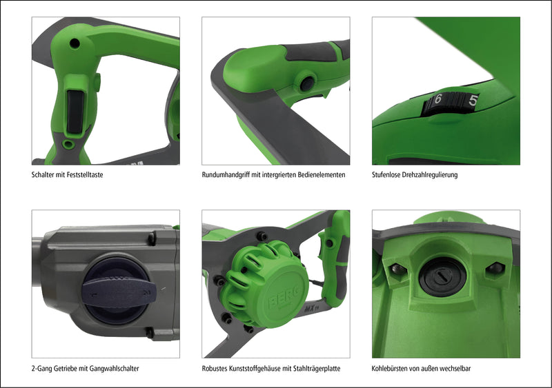 BERG Tectool Rührwerk BERG MX 19, 1850 W, 2-Gang 180–460/300–750 U/min