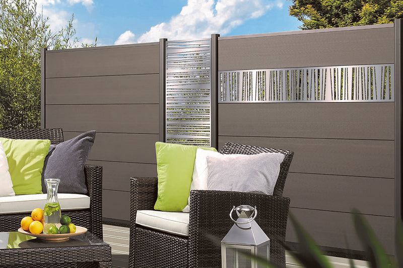 TraumGarten SYSTEM XL Zaunfeld-Set WPC anthrazit, 178 x 183 cm