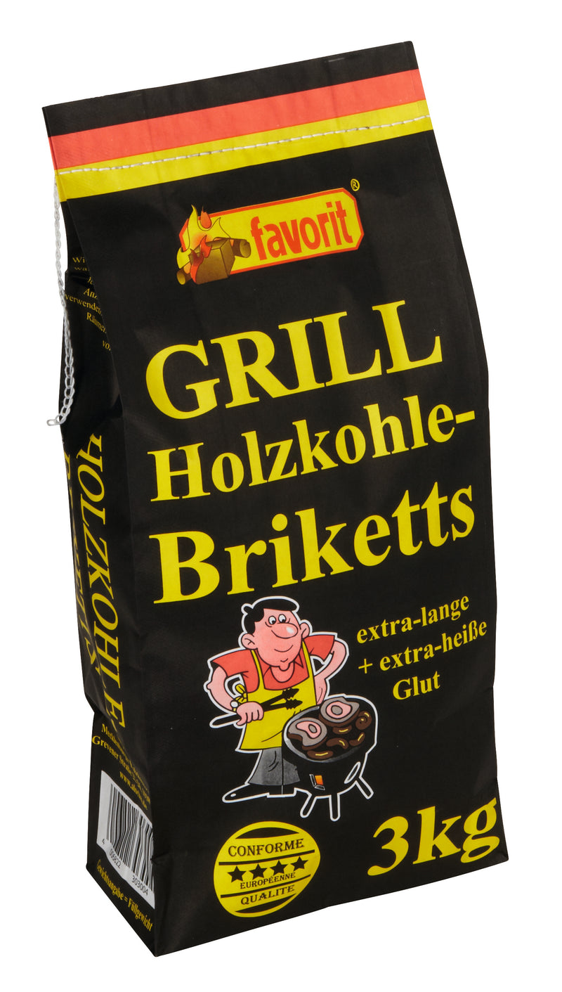 favorit Grillbriketts aus Holzkohlestaub 3 kg Packung