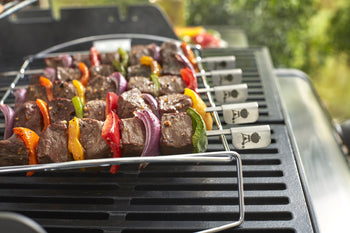weber Schaschlik-Set Edelstahl 5 Spieße mit Gestell