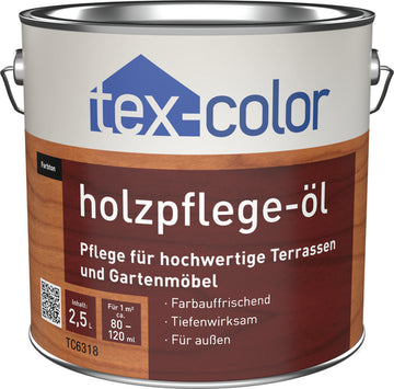 Tex-Color TC6318 Holzpflege-Öl teak braun, 2,5-l für außen