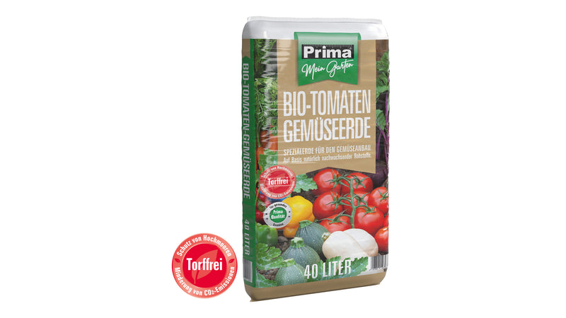 PRIMA BIO Tomaten- und Gemüseerde, torffrei, „Mein Garten“ (40 l)