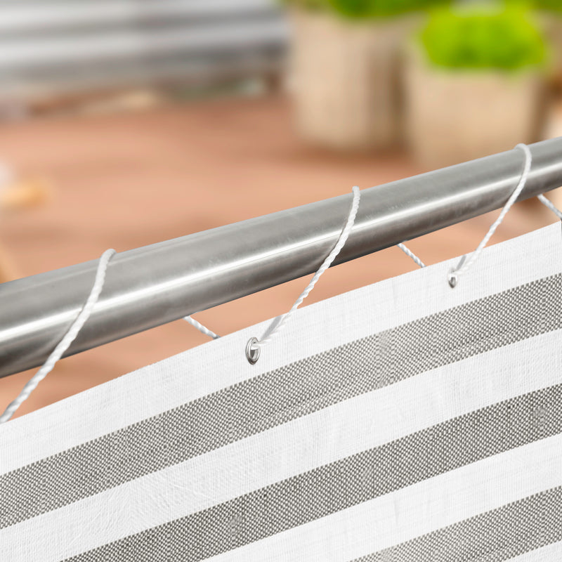 Windhager Balkonblende IBIZA aus recycelbarem Kunststoff-Gewebe, grau/weiß