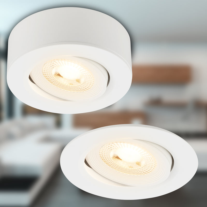 BRILONER Leuchten Aufbauleuchte LED dimmbar flach weiß