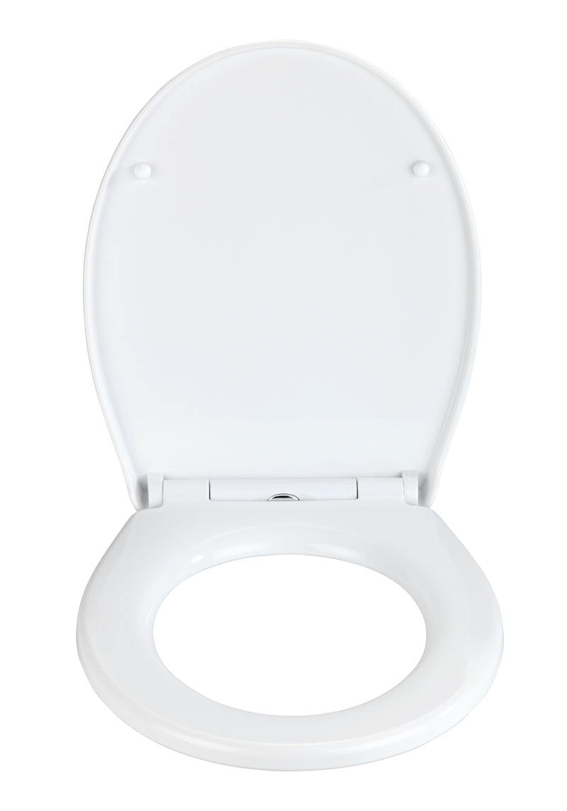 WENKO WC-Sitz Ostuni Easy Close, Thermoplast, silber matt/weiß