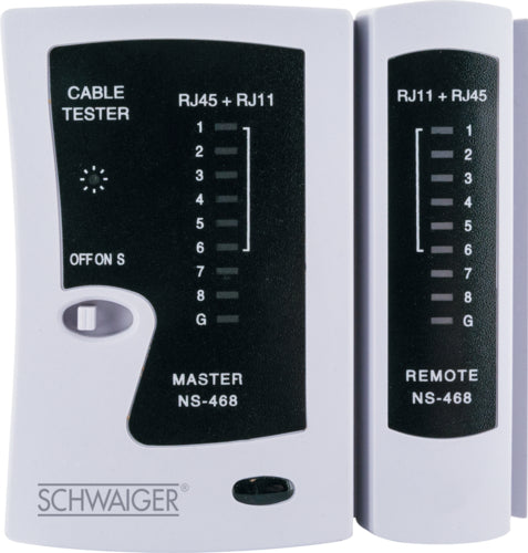 Schwaiger NWM1 531 Netzwerkkabeltester für RJ45 & RJ11