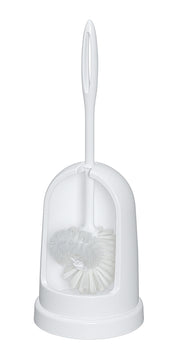 WENKO Standard WC-Bürstengarnitur mit Randreiniger, Kunststoff weiß, Ø 12 cm