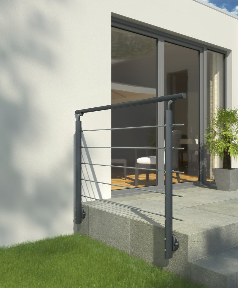 Dolle Prova Geländerset PS151 anthrazit, Edelstahl/Aluminium 1,5 m