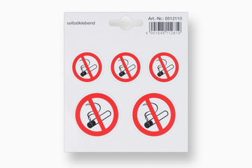 Conmetall Meister Aufkleber-Set „Rauchen verboten“ 5-tlg. aus PVC weiß