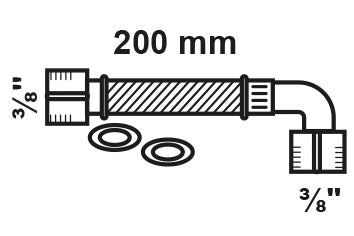 Schütte Flex-Spülk.-Anschlussschlauch einseitig 90° 3/8 Zoll IG x 200 mm