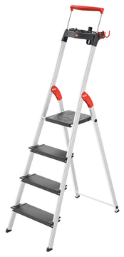 Hailo TopLine Alu-Sicherheits-Stehleiter L100, silber/schwarz, Stufen
