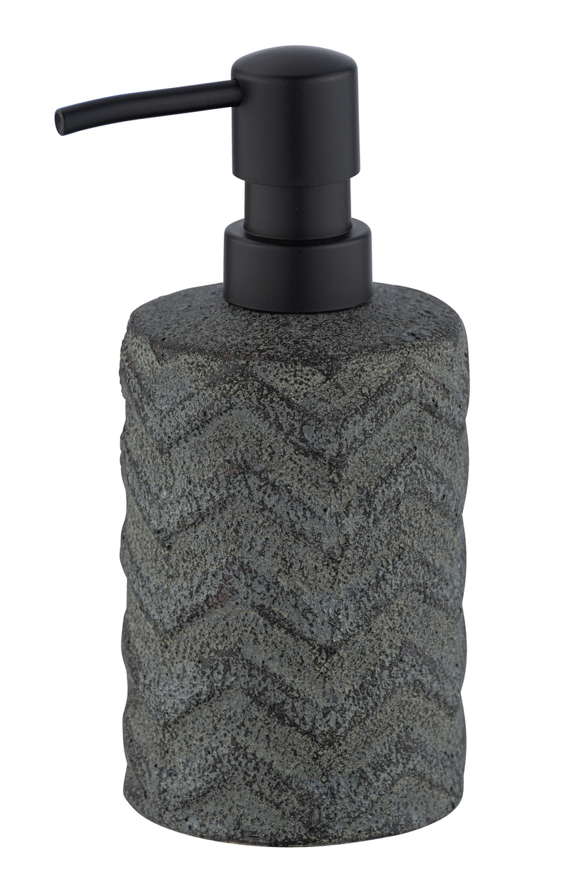 WENKO Mantua Seifenspender aus Keramik/Kunststoff, schwarz, 360 ml
