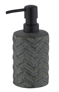 WENKO Mantua Seifenspender aus Keramik/Kunststoff, schwarz, 360 ml