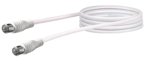 SCHWAIGER SAT Verbindungskabel weiß, F-Quick-Stecker, 1,5 m, 2-fach geschirmt