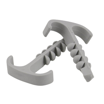 Inter-Union Doppelsteckschelle aus Kunststoff, grau, 4–12 mm, 20 Stk.