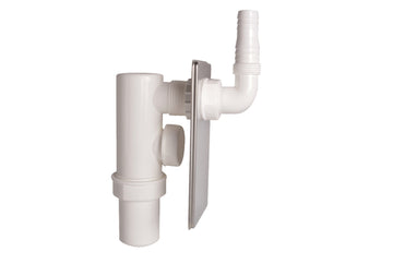 Schütte UP-Waschgeräte-Siphon KST weiß mit Edelstahlabdeckung, 40 mm