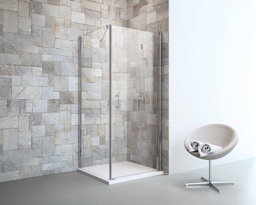 PRIMA EuroVario Drehtür links + Seitenteil chrom klar 80 x 80 cm