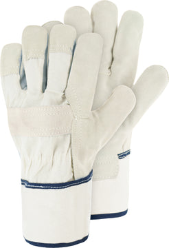TRIUSO Lederschutzhandschuhe aus Rinds-Spaltleder, beige/hellgrau