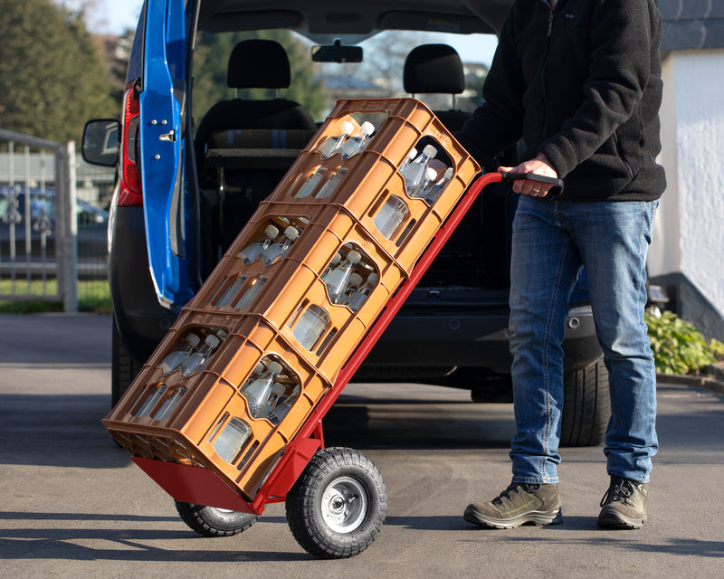 MEISTER Sackkarre 200 kg, rot, mit Stahlgestell und Gummirädern