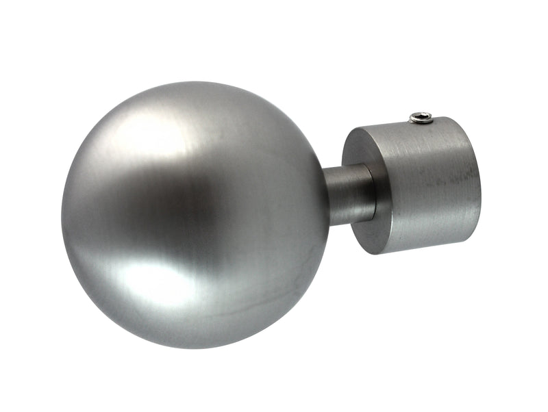 mydeco® Endstück ball-classic aus Metall, Ø 16 mm, 2 Stück (Capri, Edelstahl)