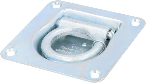 Cartrend Zurrmulde mit Ring aus Metall, silberfarben – 600 kg