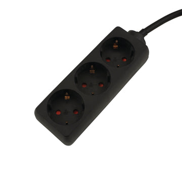UNITEC Tischsteckdose 3-fach Stromverteiler schwarz, 3 m Kabel
