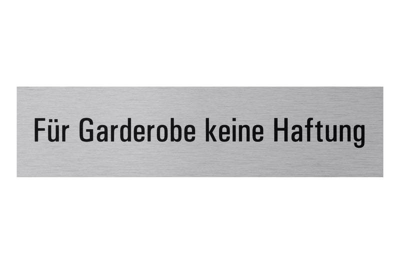 Conmetall Meister Hinweisschild „Für Garderobe“ silber, Alu/Edelstahl-Optik
