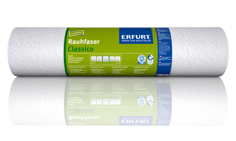 Erfurt Rauhfaser Classico, weiß, 53 cm x 20 m