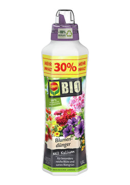 COMPO Bio Blumendünger (1,3 l) Flüssigdünger für Innen & Außen