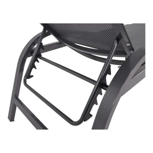 Lesli Living Mojito Negro Relaxliege in matt-anthrazit/schwarz-grau