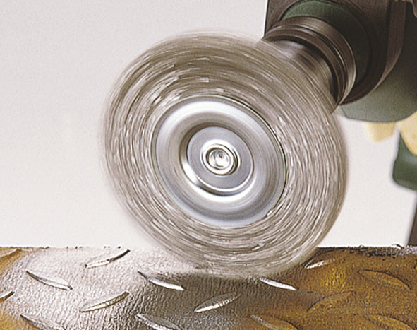 Wolfcraft Drahtbürste Zopfbürste (sch. gezo.6) für Bohrmaschine, 75x15 mm