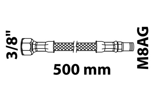 Schütte Flex-Anschlussschlauch schwarz matt 500 mm 3/8"IG x M8AG