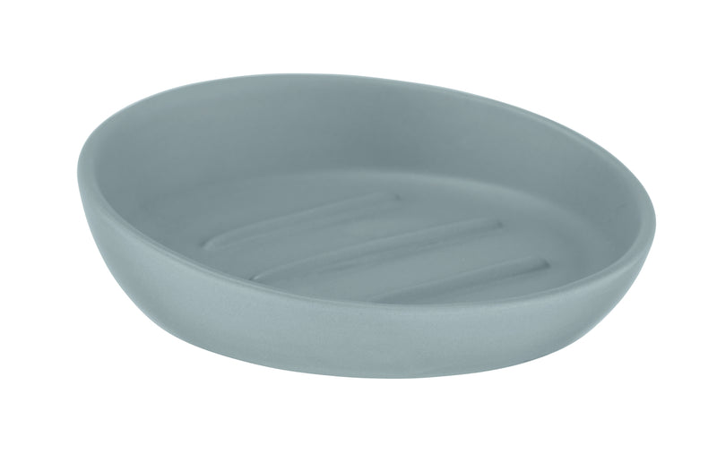 WENKO Badi Seifenablage Keramik blaugrau, Ø 11,5 cm / H 3 cm
