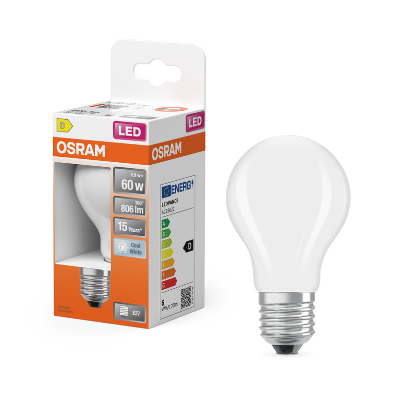 LEDVANCE CLA Leuchtmittel LED A60 E27 5,9W matt kaltweiß 806lm