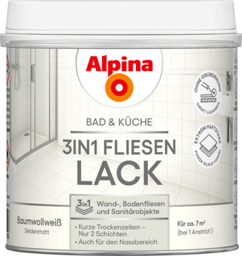 Alpina Bad & Küche Fliesenlack 3in1 0,5 l weiß (seidenmatt)