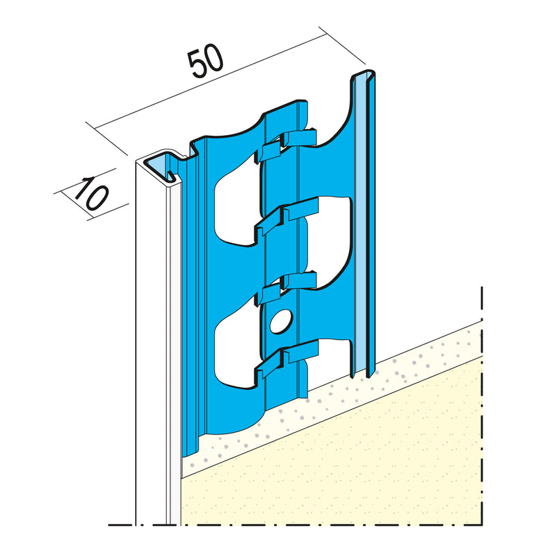 Protektorwerk 1224 Putzabschlussprofil außen, 10 mm, 3 m, weiß