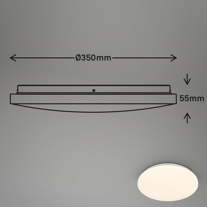 Briloner Deckenleuchte mit Mi-Sensor weiß Ø350 24 W inkl. LED-Platine