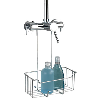 WENKO Milo Thermostat Dusch-Caddy aus Edelstahl, silberfarben